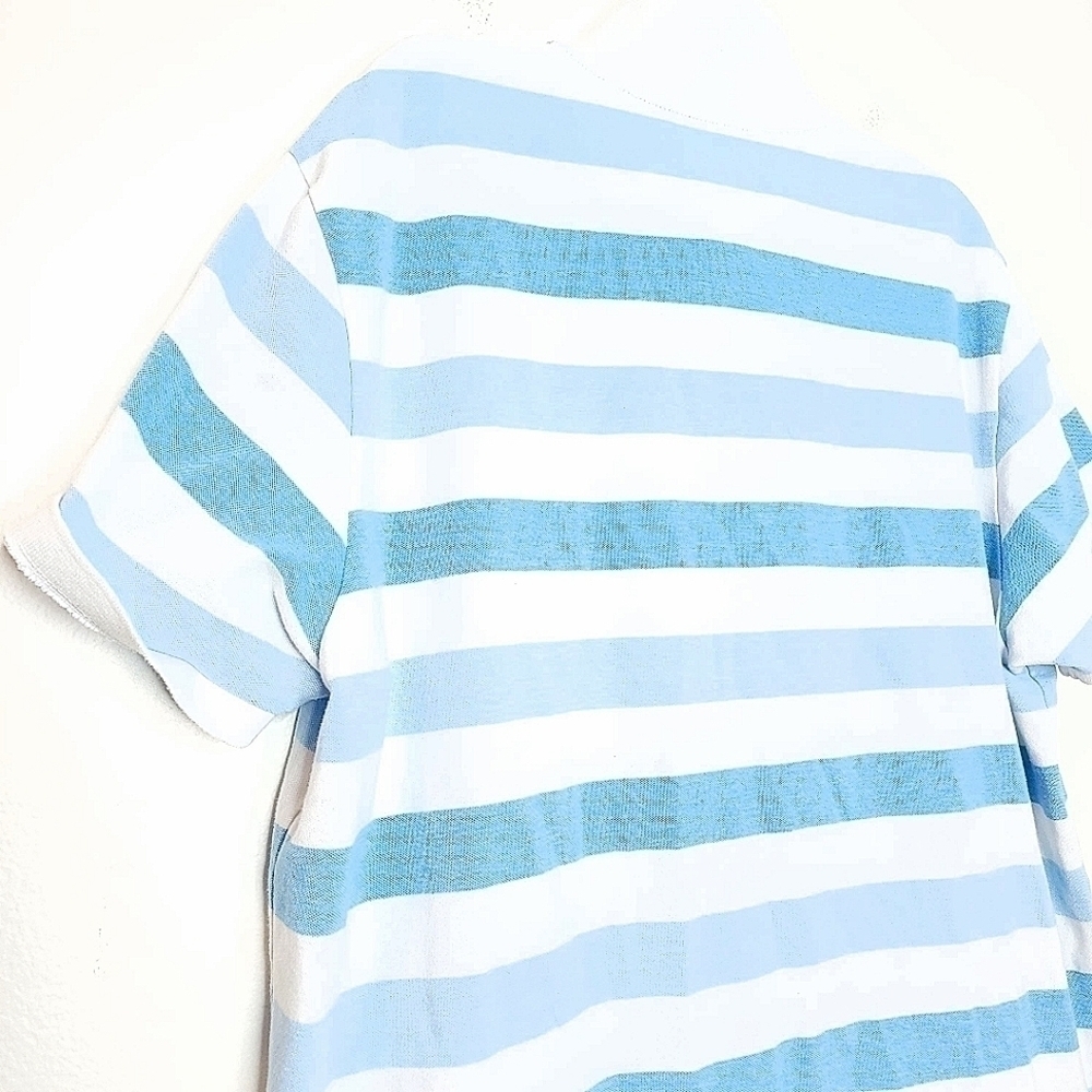 🌶️Old Navy Men’s XXL Short Sleeve Striped Collared Polo w/ Buttoned Neck - Picture 11 of 12